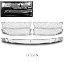 07-14 Lincoln Navigator Front Upper+lower Chrome Stainless Mesh Grille Combo Set