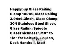 10PCS Glass Railing Clamp 304 Stainless Steel For Square Spigots Post Balustrade