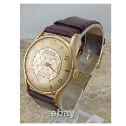 14k Gold Lanco MicroTecnnic 17 Jewel Cal. 1302 Criss-Crss Dial Wrist Watch 1964