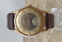 14k Gold Lanco MicroTecnnic 17 Jewel Cal. 1302 Criss-Crss Dial Wrist Watch 1964