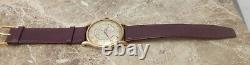 14k Gold Lanco MicroTecnnic 17 Jewel Cal. 1302 Criss-Crss Dial Wrist Watch 1964