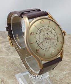 14k Gold Lanco MicroTecnnic 17 Jewel Cal. 1302 Criss-Crss Dial Wrist Watch 1964