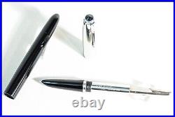 1951 Parker 51 Black Stainless Steel Cap, Chrome Clip, F Steel Nib, USA