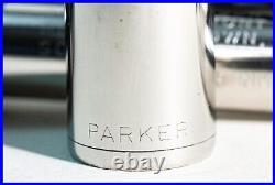 1951 Parker 51 Black Stainless Steel Cap, Chrome Clip, F Steel Nib, USA