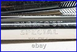 1951 Parker 51 Black Stainless Steel Cap, Chrome Clip, F Steel Nib, USA