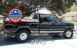1987-1996 Ford F-Series Pickup Extended Cab Long Bed Chrome Rocker Panel Trim-6