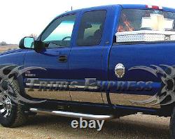 1999-2006 Chevy Silverado 4Dr Extended Cab Short Bed Rocker Panel Trim 12P 6 WF