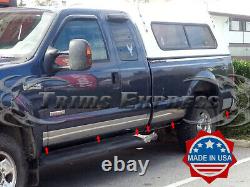 1999-2010 Ford Super Duty/F-250 Extended Cab Long Bed Rocker Panel Trim 6 12Pc