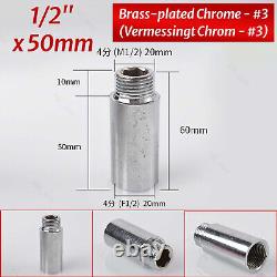 1/2 BSP Stainless Steel / Brass Radiator Valve / Tap Pipe Connection Extension