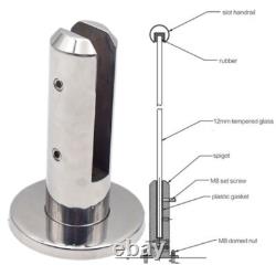 1-5pcs 304 Stainless Steel Standing Glass Clamp for Pool Spigots Stairs Balcony