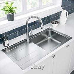 1 Bowl Isabella Reversible Stainless Steel Kitchen Sink and Pull Out Mixer Tap