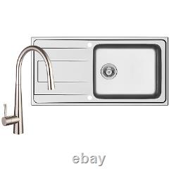 1 Bowl Isabella Reversible Stainless Steel Kitchen Sink and Pull Out Mixer Tap