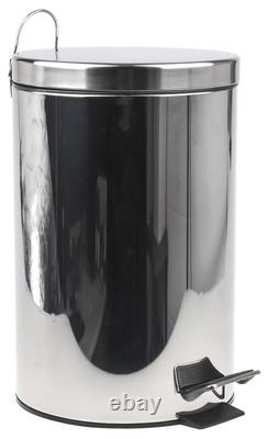 1 pcs RS PRO 12L Chrome Pedal Stainless Steel Waste Bin
