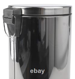 1 pcs RS PRO 12L Chrome Pedal Stainless Steel Waste Bin