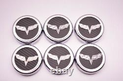 2005-2013 Corvette Manual 6pc Carbon Fiber Chrome & Stainless Engine Cap Covers