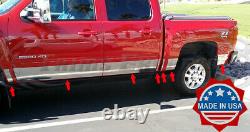2007-2013 Chevy Silverado Crew Cab 5.8' Bed Rocker Panel Trim 9 Stainless Steel