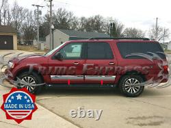 2007-2017 Ford Expedition EL Rocker Panel Trim Cover Stainless Steel 4Pc 6