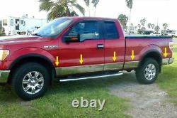 2009-2014 Ford F-150 Super Cab 5.5' Rocker Panel Trim 10Pc 7 Stainless Steel