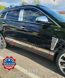 2010-2016 Cadillac SRX 8Pc Body Side Molding Rocker Panel Trim Stainless 3 Flat