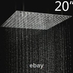 20inch Large Stainless Steel Square Rainfall Shower Head Ceiling Mounted faucet