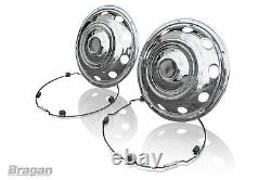 22.5 Swedish Style Stainless Steel Chrome Front Wheel Trims Covers Truck Lorry