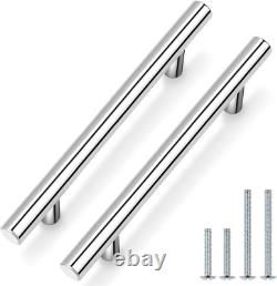 25 Pieces Chrome Cabinet Pulls Stylish T-Bar Handles for Kitchens & Baths