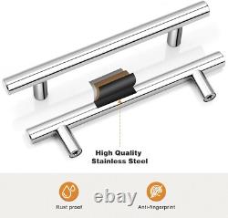 25 Pieces Chrome Cabinet Pulls Stylish T-Bar Handles for Kitchens & Baths