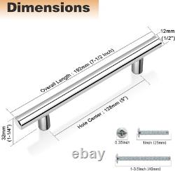 25 Pieces Chrome Cabinet Pulls Stylish T-Bar Handles for Kitchens & Baths