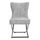 2x Modern Velvet Accent Dining Chairs Chrome Finish Stainless Steel X-shape Legs