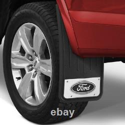 (2) 12 x 23 Rear Mud Flaps OEM FORD LOGO Stainless Steel Chrome Splash Guards