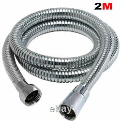 2 Meter Stainless Steel Flexible Bath Shower Head Hose Pipe Washers S247