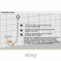 2 Meter Stainless Steel Flexible Bath Shower Head Hose Pipe Washers Uked