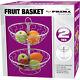 2 Tier Fruit Basket Bowl Vegetable Rack Stainless Steel Storage Stand Holder New