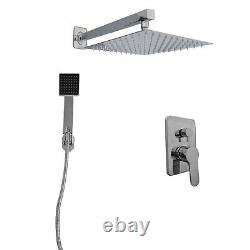 2 Way Square Concealed Thermostatic Shower Mixer, Head, HandHeld Chrome