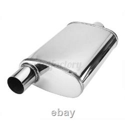 2pcs 2.5 63mm Stainless Steel Exhaust Back Box Silencer Muffler Oval Resonator