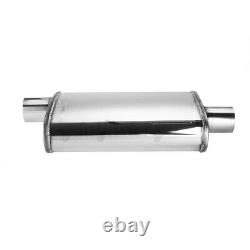 2pcs 2.5 63mm Stainless Steel Exhaust Back Box Silencer Muffler Oval Resonator