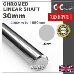 30mm Shaft Smooth Chromed Steel Linear Round bar Rail slide rod Bearing CNC UK