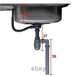 320190mm Small Stainless Steel 0.5 Half Bowl Inset/Undermount Kitchen Sink New