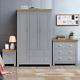 3 Bedroom Furniture Set Chest Of Drawers Storage Wardrobe Bedside Cabinet Table