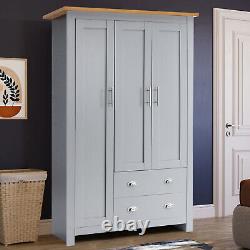 3 Bedroom Furniture Set Chest of Drawers Storage Wardrobe Bedside Cabinet Table