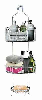 3 Tier Shower Caddy Bathroom Hanging Storage Rack Shelf Stainless Steel Uk New