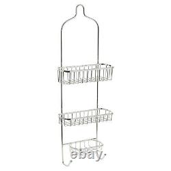 3 Tier Shower Caddy Bathroom Hanging Storage Rack Shelf Stainless Steel Uk New