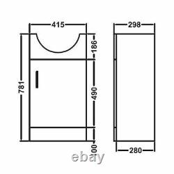 450mm White Basin Sink Vanity Cabinet and WC Unit Toilet Pan Seat Set Debra