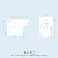 450mm White Basin Sink Vanity Cabinet and WC Unit Toilet Pan Seat Set Debra