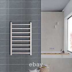 500 x 800mm Stainless Steel Heated Towel Rail Radiator Ladder Flat Bathroom