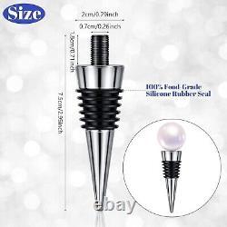 60-Piece Premium Stainless Steel Wine Bottle Stopper Set Elegant Chrome Finish