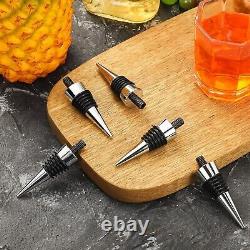 60-Piece Premium Stainless Steel Wine Bottle Stopper Set Elegant Chrome Finish