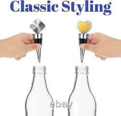 60-Piece Premium Stainless Steel Wine Bottle Stopper Set Elegant Chrome Finish