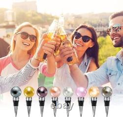 60-Piece Premium Stainless Steel Wine Bottle Stopper Set Elegant Chrome Finish