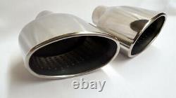 6 x 4 Oval Dual Exhaust Tailpipes Tips Chrome Audi RS4 RS3 GOLF R Leon Cupra